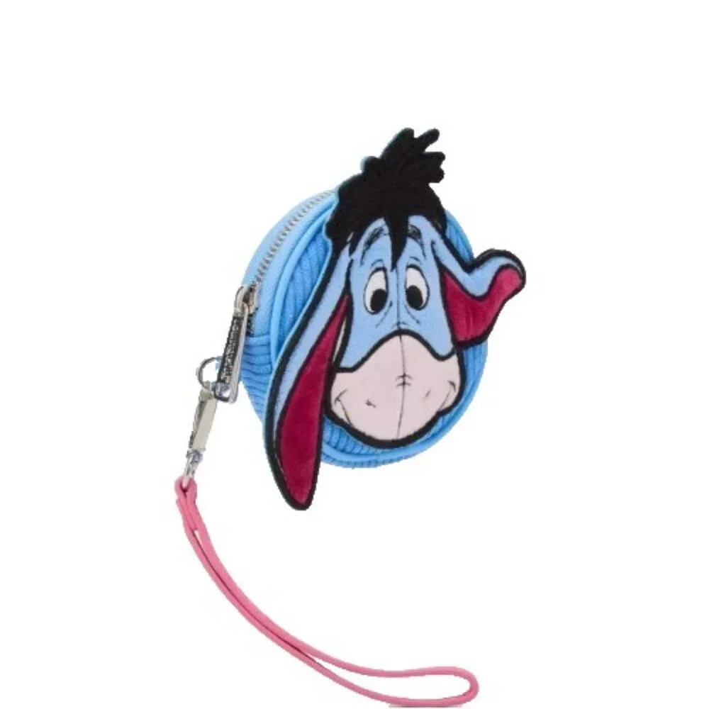 New Loungefly Disney Winnie The Pooh Eeyore Peeking Corduroy Coin Purse Blue - Picture 3 of 8